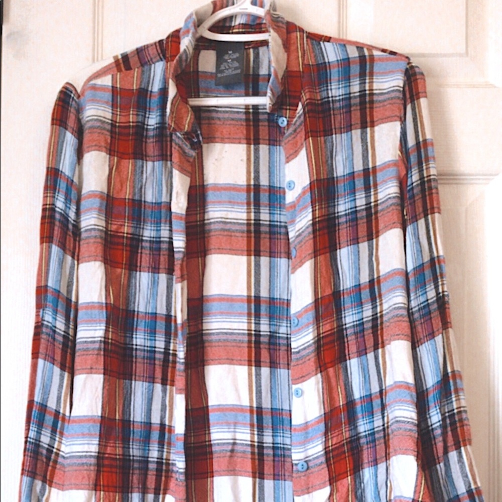 Plaid boyfriend fit shirt